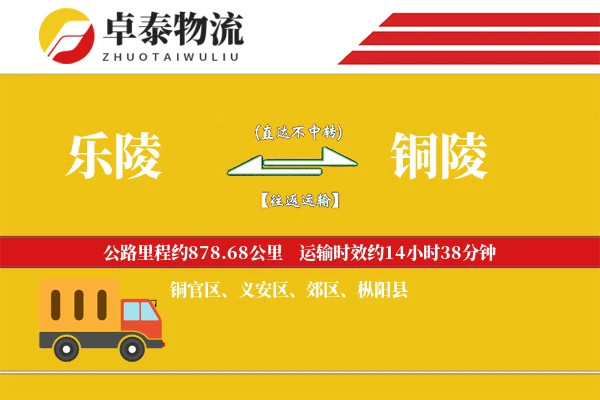 乐陵到铜陵物流专线